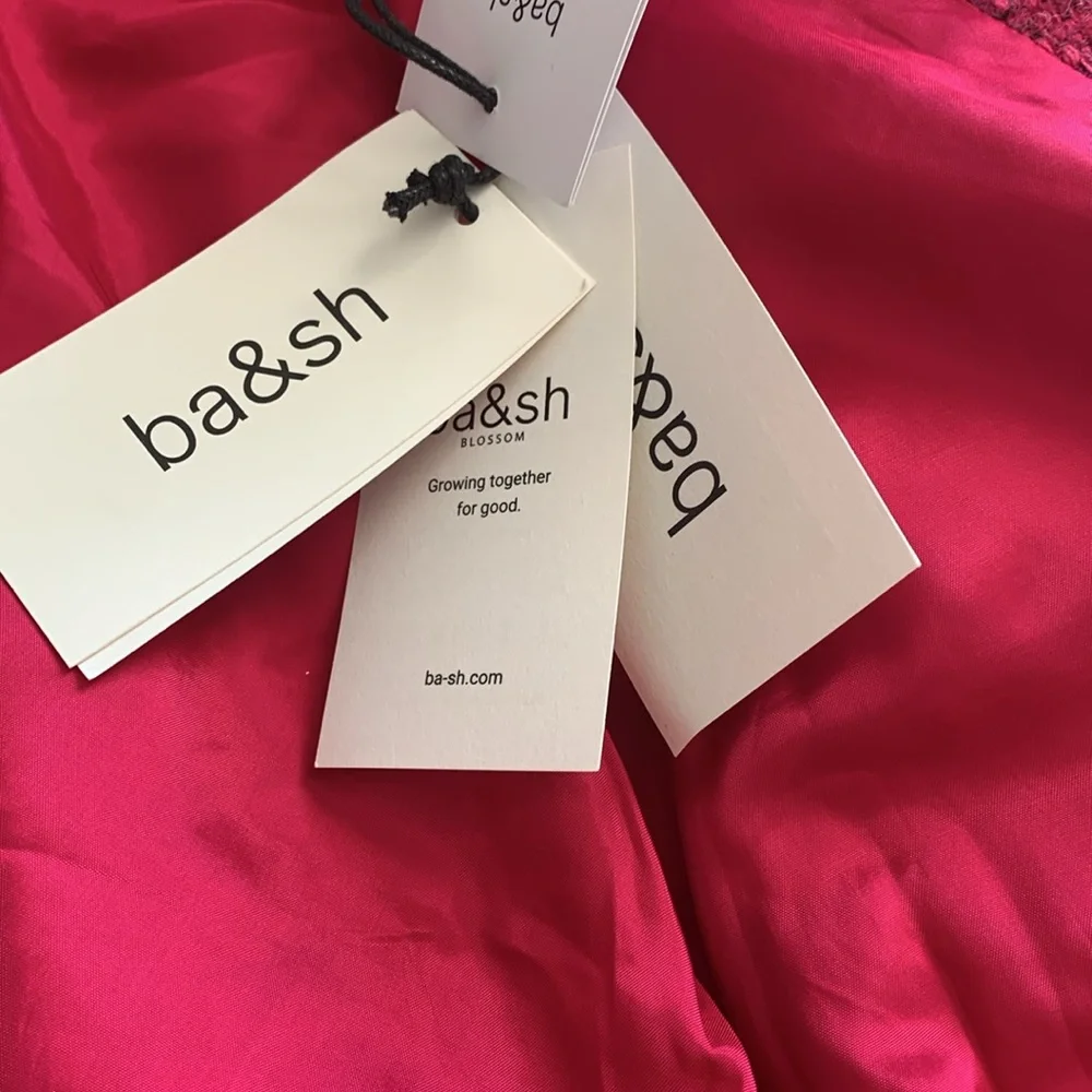 BA&SH BRITTANY JACKET PINK Textured Suit Jacket size L/3-Cropped Jacket - Picture 11 of 12